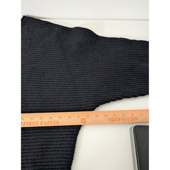 Halogen Cashmere Ribbed Sweater Womens One Size Black 3/4 Sleeves Knit Pullover - Picture 6 of 10